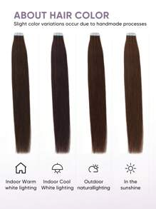 20pcs Tape-In Hair Extensions, Real Human Hair, 14-22 Inches, Painless Double-Sided Tape-In, Invisible Tape-In Hair Extensions, Straight, Suitable For Party, Halloween Costumes - S2 - View 8