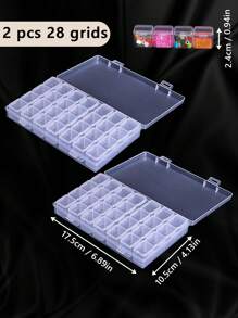 1 ou 2 peças DIY Diamond Painting Diamond Storage Box, 28 grades e 56 grades Especificação - Claro - Ver 12