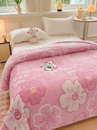 1pc Snowflake Flower Children's Blanket, Thin Breathable Children's Throw Blanket, Super Soft And Comfortable Children's Bedding, Suitable For Children's Rooms And Living Rooms, For Love Valentine