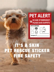 5pcs Pet Alert Sticker,Warning Emergency Fire Rescue Stickers Waterproof Decals,Save Our Cats/Dogs In Emergency Fire Situations, Firefighters Will Use Alarm Sticker To Rescue Our Family From Windows, Doors, Or Houses - Multicolor - View 7