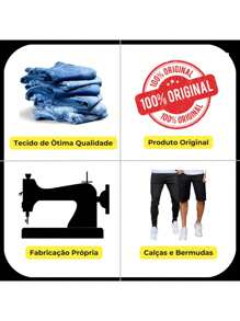 KIT 2 Men's Bermuda Jeans In Worn Blue And Mustache Blue With Elasticity - Màu xanh lam - Xem 8
