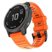 شريط ساعة سيليكون برتقالي بسيط قطعة واحدة متوافق مع Garmin Fenix 7 7X 5X 3 3HR GPS، Tactix Delta 7 Pro، D2 Bravo Charlie، Quatix 3، Descent MK1 MK2 MK2i، Enduro 2، إصدار سريع 26مم، إبزيم سميك، إكسسوارات ساعة ذكية - لون برتقالي - مشاهدة 7