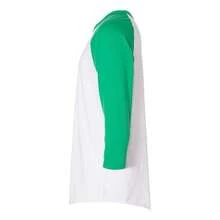 Augusta Sportswear Three-Quarter Raglan Sleeve Baseball Jersey - 50% Polyester/50% Cotton - (SA6534) - Green - View 3