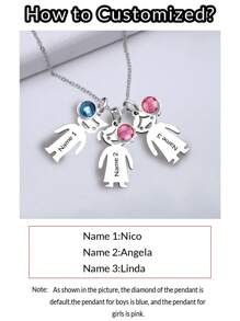 LICVIC Personalisierte Namens-Geburtsstein-Halskette für Frauen, personalisierte Halskette, individualisierter Namensanhänger, anpassbare Halskette als Geschenk für neue Mütter, stilvolle, hochwertige Edelstahl-Halskette, geeignet als Geburtstagsgeschenk, Valentinstag, Muttertag, Jahrestag, geeignet für sie, Ehefrau, Mutter, Familie, Festkalender