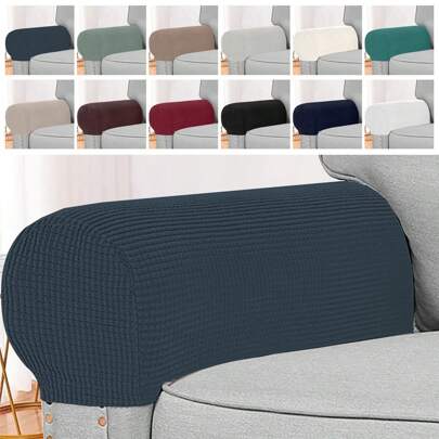 2 Vỏ bọc tay vịn đàn hồi, Vỏ bọc ghế bành bằng vải Spandex Jacquard, Vỏ bảo vệ mềm mại và co giãn cho ghế sofa, ghế dài, tay vịn ghế ngả