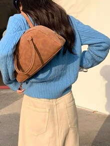 Women's Soft & Cozy Cable Collar Pullover Sweater - Blue - View 2