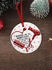 1 Peça, Enfeite de Cabeleireiro, Enfeite de Cerâmica de Cabeleireiro para Árvore de Natal, Enfeite de Pente, Secador de Cabelo e Tesoura de Cabeleireiro, Melhor Enfeite de Cabeleireiro, Ornamento Decorativo Pendurado na Árvore, Decoração de Casa, Decoração de Quarto, Decoração de Parede