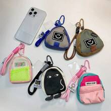 Cute Funny Little Black Person Hanging Bag Phone Case Short Strap Handheld Mini Purse Weird Expression Earphone Case Jeans Waist Bag Card Holder Mini Change Purse Gift For Men And Women Gifts For Mother, Family, Friends, Birthday, Holiday Phone Charm, Phone Chain