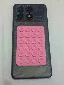 1 Stück Dreifarbige Silikonhaftnäpfe Quadratische Handyhülle mit Silikonhaftnäpfen, 24 Stücke große Silikonhaftnäpfe für Handy