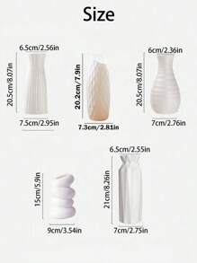 1pc Plastic Flower Vase, Made Of PP Anti-Falling Material, Table Centerpiece Vase, Indoor Decor, Looks Like Ceramic But Is Plastic - Multicolor - View 2