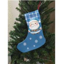4 Christmas Stockings, Family Parties, Large Animated Christmas Stockings, Home Decor, Christmas Decoration Set, Christmas Decoration - 套件 4 藍色聖誕老人 - 查看 5