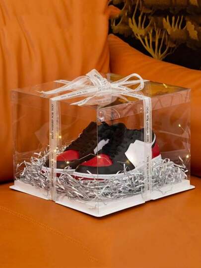 1pc 10inch/26cm Clear PET Gift Box + Ribbon, For Holiday Party Decoration Box, 1-Tier, 2-Tier, 3-Tier, Suitable For Valentine's Day, Halloween, Christmas Flowers, Gifts, Birthday Gift Packaging (Includes 1pc 2.5cm Wide 3 Yard Ribbon)