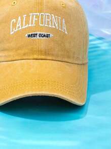 1 件男女通用 Y2K 风格加州西海岸刺绣水洗棒球帽，户外防晒帽适合户外运动、通勤日常穿着