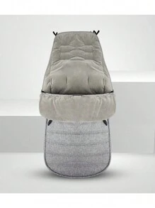 1pc Baby Stroller Foot Cover, Thick Warm Grey/Black Windproof Foot Muff, Outdoor Winter Stroller Accessories - Grey - View 10