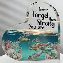 1 件，海洋生物，蓝色海洋生物，海龟，生日礼物，交换礼物，卧室，厨房，客厅，办公室，亚克力桌面装饰，独特礼物 - 藍色 - 查看 2