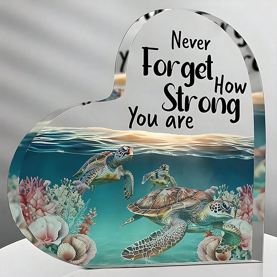 1 件，海洋生物，蓝色海洋生物，海龟，生日礼物，交换礼物，卧室，厨房，客厅，办公室，亚克力桌面装饰，独特礼物