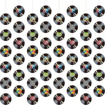 30 stuks 5,5 inch 1950s Rock Music Party Decoratieve Papieren Uitsparingen, Holle Wanddecoratie Borden Geschikt Voor Feestartikelen met een Jaren 50 Thema, Muziekfeest Cadeaus (Platenwanddecoratie), Kerstmis