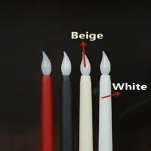 6Pcs, Flameless Candle Lights, LED Long Pole Candle Lights, Suitable For Halloween Christmas Valentine's Day Decoration (Batteries Not Included)