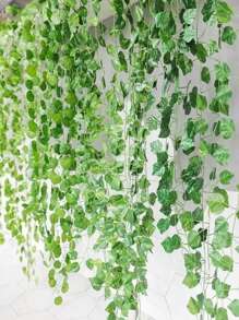 KIT 1/2/5 Pcs Artificial Plant Foliage Chain Hanging 2M - Green - View 2