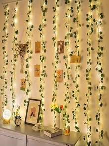 1条装,长度可选2米/6.56英尺、5米/16.4英尺、10米/32.8英尺,西瓜叶花环,仙女灯串,人造绿叶藤蔓,人造绿植藤蔓,仿真花,春季装饰,电池供电,暖光,房间装饰,瀑布灯,窗帘装饰灯,家居装饰,墙面装饰,毕业装饰,装饰品,花园装饰,婚礼装饰 - 暖光 - 查看 6