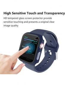 5pcs/Set Unisex PC + Tempered Glass Integrated Protective Case, Anti-Drop Fashionable Casual Protective Cover, Suitable For Apple Watch Bands 38/40/41/42/44/45/46/49mm, Suitable For Apple Watch Series Ultra/SE/11/10/9/8/7/6/5/4/3/2/1, Smart Watch Protective Case Accessories - 5 Colors - View 5