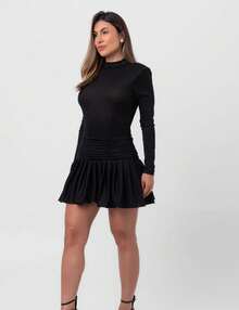 Short Black Lurex Ballet Dress Labrava - 黑色 - 查看 4