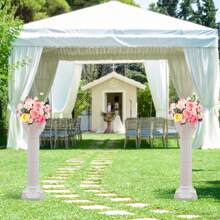 2Pcs Wedding Roman Column Flowerpot Rack Wedding Landscaping Roman Pillar, Artistic Roman Column Statue Party Flowerpot Holder 27*88cm/10.63*34.65in Party Favors Room Decor Bride - White - View 4