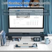 ATTACK SHARK K85 Rapid Trigger Mechanical Keyboard, Magnetic Switch, Adjustable Actuation, Apex Pro TKL Wired Esports Gaming Keyboard, Support DKS/MT/TGL, RGB Backlit, Gasket Mount, Knob, For PC - 藍色 - 查看 5