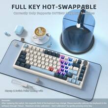 ATTACK SHARK K85 Rapid Trigger Mechanical Keyboard, Magnetic Switch, Adjustable Actuation, Apex Pro TKL Wired Esports Gaming Keyboard, Support DKS/MT/TGL, RGB Backlit, Gasket Mount, Knob, For PC - 藍色 - 查看 2