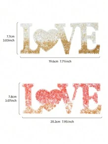 1 pieza Decoración de letra LOVE creativa, artesanía decorativa de diseño moderno hecha de material de resina, adecuada para el hogar, boda, fiesta, decoración del Día de San Valentín