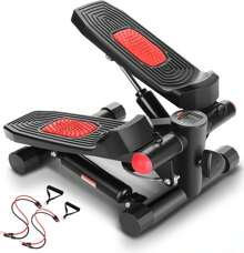 Exercise Stepper, Small Pedal Machine, Specially Designed For Family Sports. Portable, Quiet To Use, Hydraulic Fitness Stairs With Resistance Bands, Calorie Counts Can Weigh Up To 330lbs.Fitness Essentials, Without Battery