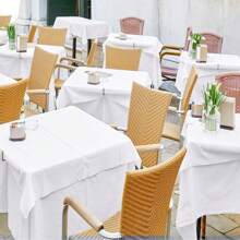 REWOMC 6 Pack Square Tablecloths 52 X 52 Inch, Black Polyester Table Cover For Square Table, Stain And Wrinkle Resistant Washable Fabric Table Cloth, Polyester Tablecloth For Restaurant Banquet Party Multiple Colors For Weddings Graduation Season Outdoor Events Entertain Guests - White - View 5