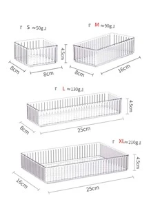 1/2/4/6/10件大容量透明抽屜收納盒 內置文具與化妝品收納格 附雜物收納盒 適用居家辦公桌與檯面整理方案 - 透明色 - 查看 8