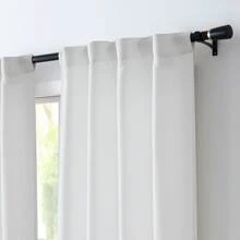 Vangao Linen Textured Farmhouse Curtains For Living Room Bedroom Back Tab Rod Pocket Light Filtering Window Drapes 2 Panels - White - View 9