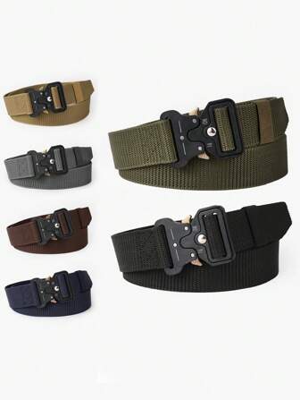 1 pezzo Cintura tattica da uomo, cinghia in nastro di nylon con sgancio rapido, adatta per attività all'aperto, abbigliamento da lavoro, jeans, uso casual
