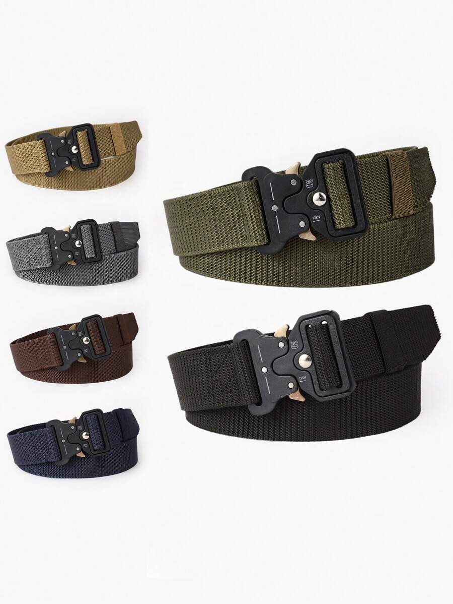 1条男士战术腰带，快拆尼龙织带腰带，适合户外训练、工作、休闲、商务、送给男友、丈夫、父亲、男士的礼物、日常穿着、时尚、青少年、户外、度假、运动、旅行、街头、波西米亚风、复古秋季、万圣节秋冬配饰，适合青少年、青年、男士、休闲、户外、运动、度假、毕业礼物、生日、日常穿着 - 戰術腰帶 - 查看 1