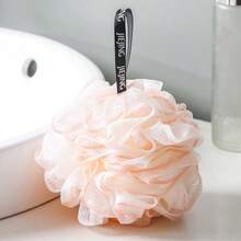 2 miếng bọt biển tắm lớn 12cm 50g chất liệu PE bền, phong cách châu Âu và Mỹ màu xanh lá cây/hồng/cà phê có dây treo hình quả bóng tắm tẩy tế bào chết - Nhiều màu - Xem 8
