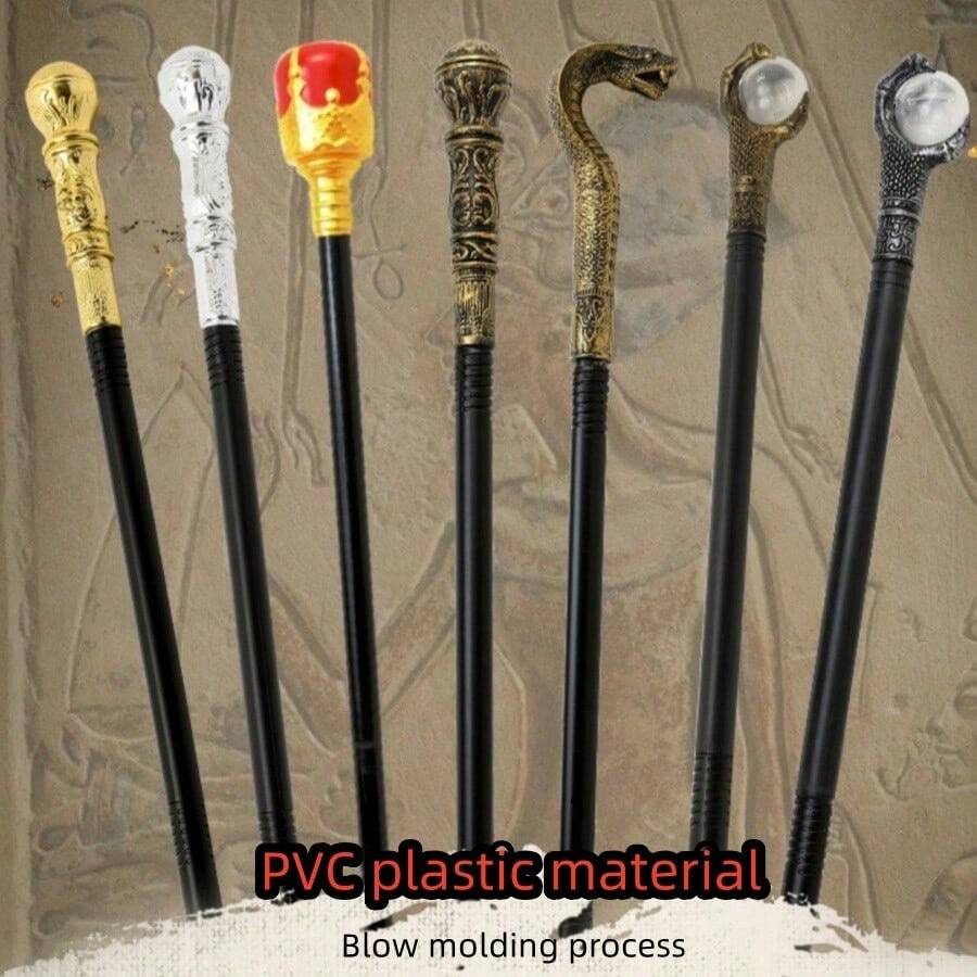 1 件 Cosplay 塑料蛇头权杖道具，埃及法老王魔术师权杖，吹塑工艺品（DIY 组装玩具），PVC 连衣裙，蟒蛇，权杖道具，白色羽毛蟒蛇，沉睡魔咒，男士手杖