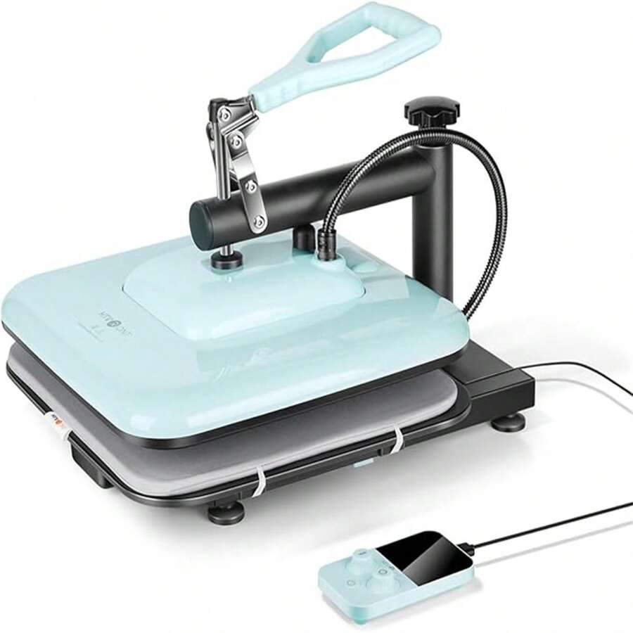 HTVRONT Heat Press Machine For T Shirts - 15x15 Swing Away Shirt Press Machine - Professional Heat Press For Sublimation, Vinyl, Heat Transfer Projects, Heats Up Fast & Distribute Heat Evenly - Blue - View 1