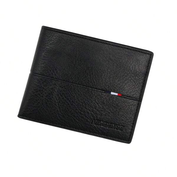 Carteira pequena masculina de cor sólida, porta-cartões de crédito, carteira pequena com janela de identificação e dupla dobra para professores, presente masculino, carteira empresarial para jovens, porta-cartões masculino ultrafino, portátil, colarinho branco, adequada para estudantes universitários do sexo masculino, trabalho, negócios, deslocamento, escritório, compartimentos para vários cartões de grande capacidade, estilo casual de negócios, presente de aniversário, presente de formatura, presente de dia dos pais