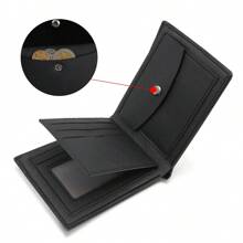 Męski jednolity kolor mały portfel na karty kredytowe mały portfel z okienkiem na dowód osobisty składany na pół dla nauczycieli, prezent dla mężczyzn, biznesowy portfel młodzieżowy z wieloma przegródkami na karty kredytowe męski ultracienki przenośny biały kołnierzyk, odpowiedni dla studentów college'u, praca, biznes, dojazdy do pracy, biuro duża pojemność wiele przegródek na karty, styl biznesowy casual, prezent urodzinowy, prezent na ukończenie szkoły, prezent na dzień ojca