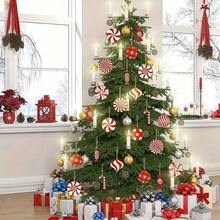 24 Pieces Of Wooden Candy Cane Decorations - Holiday Christmas Tree Decoration, Mint Design Suitable For Holiday Home And Party Decoration - as shown - View 5