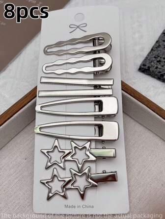 8pcs Women's Hair Clip, Simple & Versatile For Daily Use Hair Accessories For Women Claw Clips Hair Claws Hair Barrettes, School Stuff