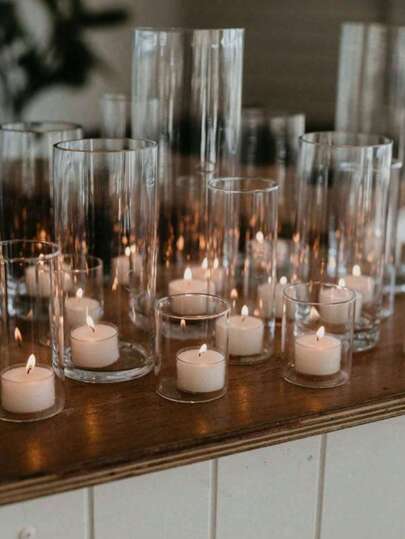 6Pcs/1Pc Glass Candle Holder, Floating Candle Holder, European Valentine's Day Romantic Candle Holder, Suitable For Candlelight Dinner, Birthday Party, Hotel Banquet, Wedding, Can Place Floating Candle