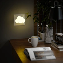 BABYLIYA Veilleuse en forme de nuage en ABS avec capteur photocellulaire et LED qui s'allume dans le noir, pour la chambre, le couloir, le corridor, la salle de bain, éclairage auxiliaire de nuit