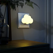 BABYLIYA Veilleuse en forme de nuage en ABS avec capteur photocellulaire et LED qui s'allume dans le noir, pour la chambre, le couloir, le corridor, la salle de bain, éclairage auxiliaire de nuit