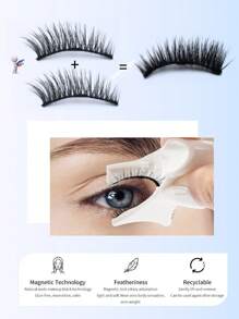 2 Pairs Reusable Magnetic Lashes With Magnets Tweezer No Glue Needed Magnetic Eyelash 3-Step Press On False Eyelash