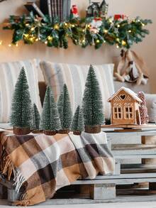 6 件装迷你雪景圣诞树 - 办公室窗户桌面装饰 - 圣诞礼物 - 圣诞装饰 - 松针树 - 彩色 - 查看 2