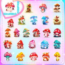 50pcs Cartoon Cute Mushroom Animal Sticker Set - T01041066 Self-made - Animal Mushrooms 50 Sheets - View 3