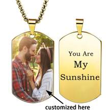 Gepersonaliseerde 18K vergulde roestvrijstalen foto-hondenpenningketting, gepersonaliseerde kleurrijke fotoketting, cadeau voor geliefden, verjaardag/Thanksgiving/Valentijnsdag/Kerstmis
